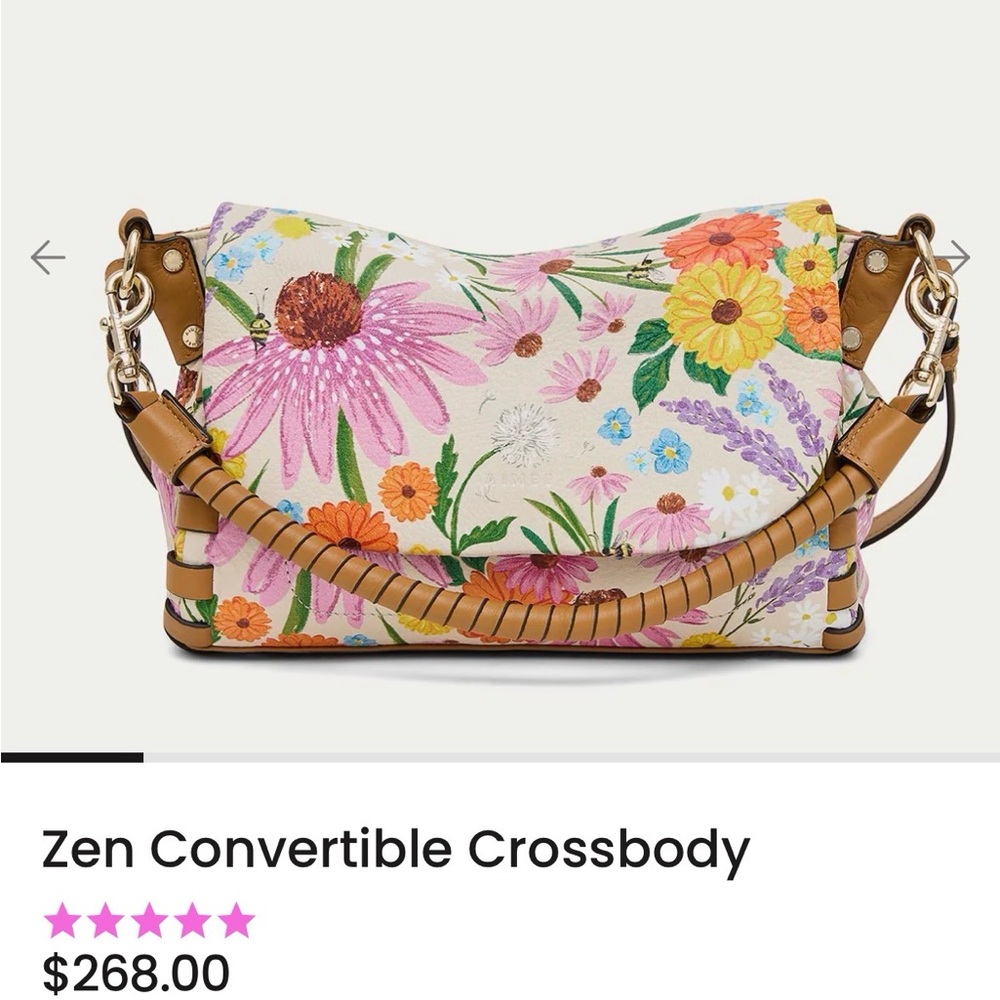 Aimee Kestenberg Zen Convertible Crossbody Floral Leather Shoulder - Picture 10 of 16